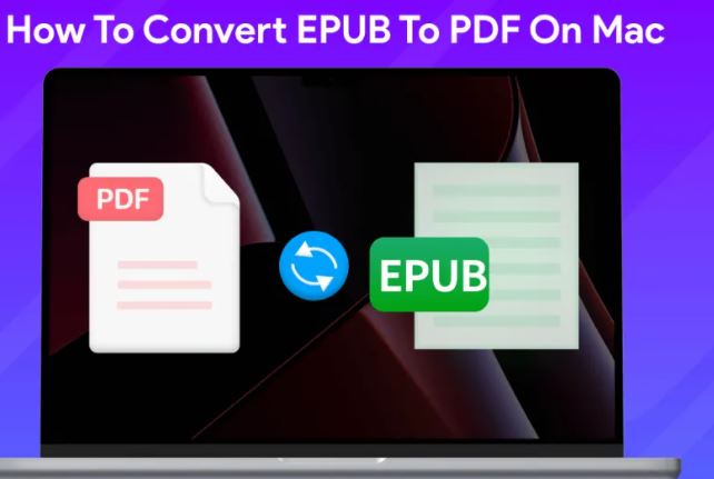 this image shows how to convert EPUB to PDF on MacBook Air